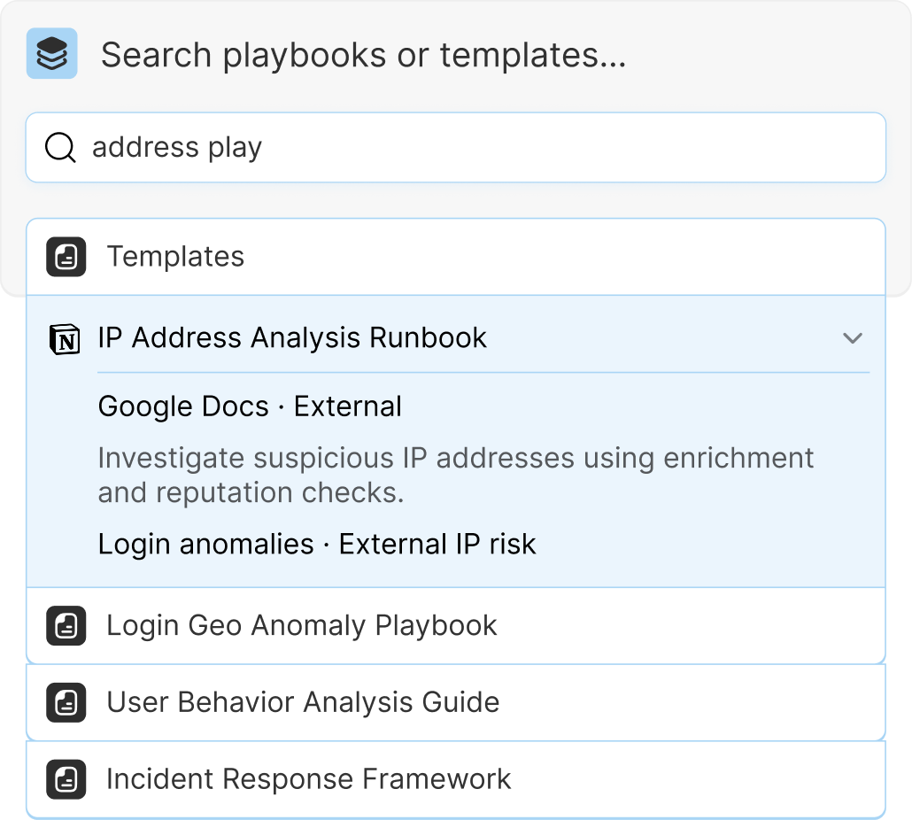 Leverage Existing Playbooks