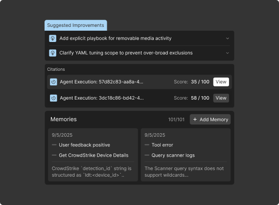 Agents that remember & improve